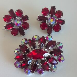 Elegant Red Crystal Jewelry Set